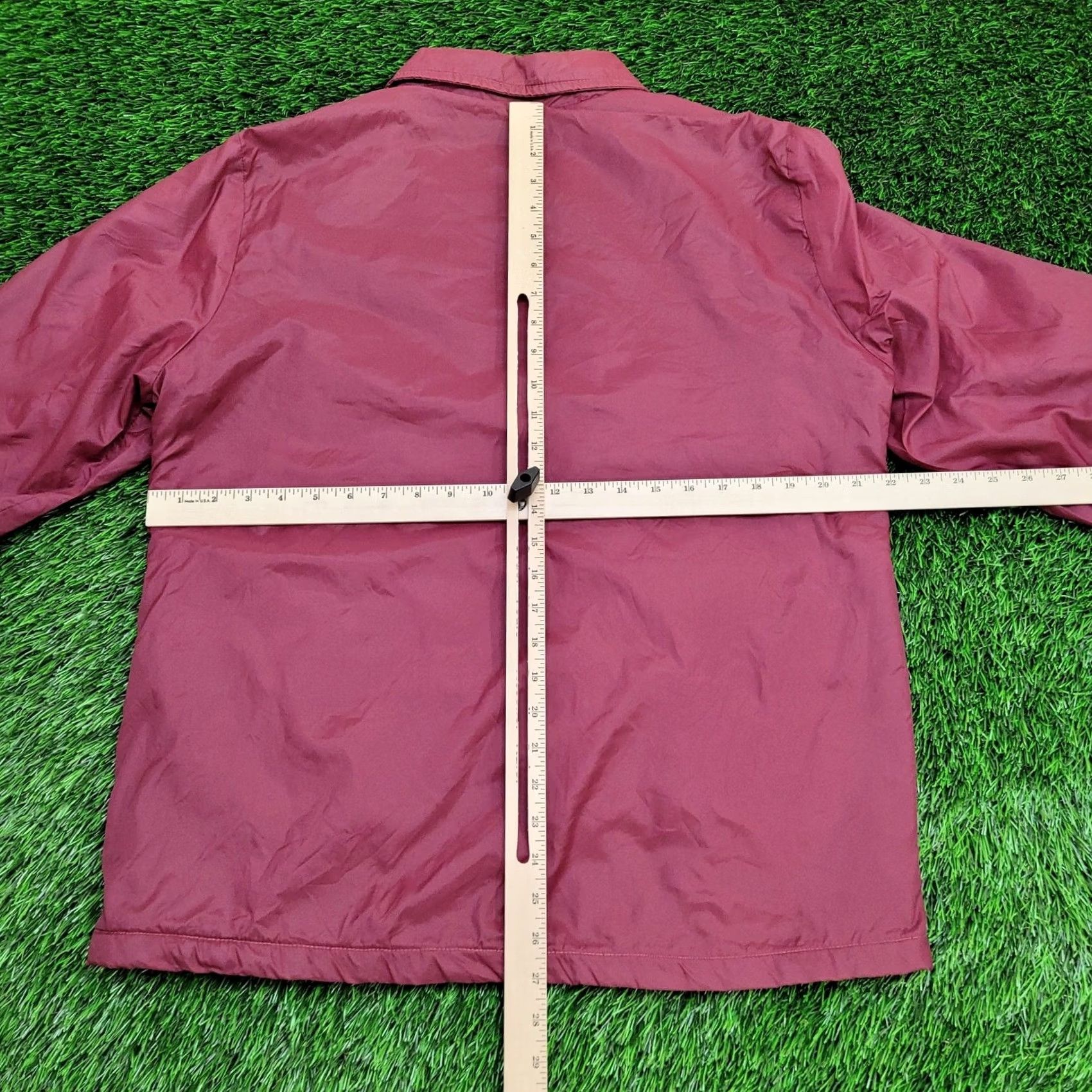 Sears VINTAGE MOD Jacket Medium 22x27 Sherpa-Lined Jacket Red Mens 70s Retro 70s Style Classic Coat Short Length Snap Closure All Seasons Fitted Cuff Baggy Size US M / EU 48-50 / 2 - 5 Thumbnail