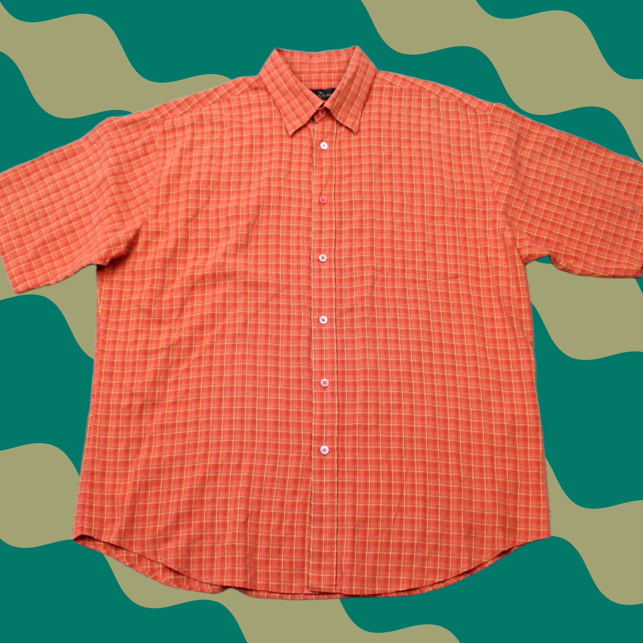 BUGATCHI Bugatchi Uomo Shirt Mens XL Orange Modal Rayon Short Sleeve Button-Down Size US XL / EU 56 / 4 - 1 Thumbnail