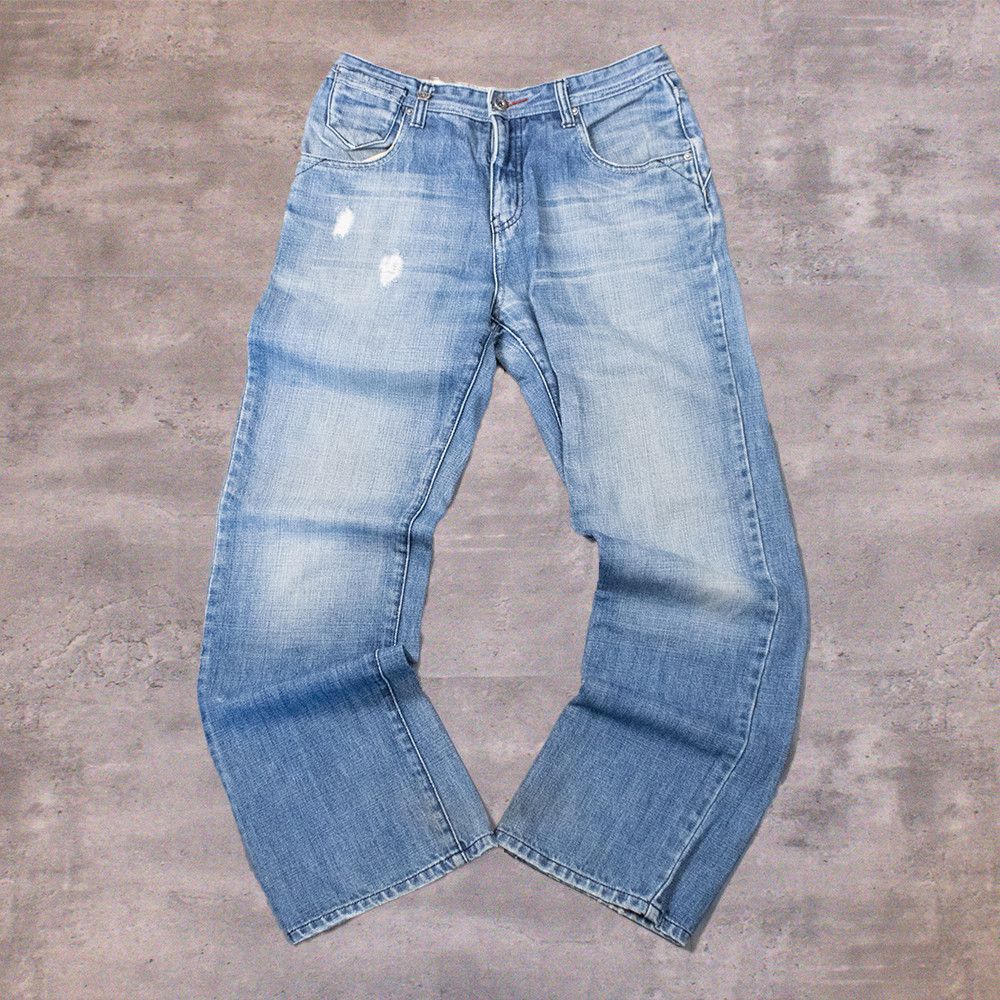 Vintage Y2K 2000's Circa Baggy Relax Crazy Midwash Denim Pant's Size US 32 / EU 48 - 2 Thumbnail