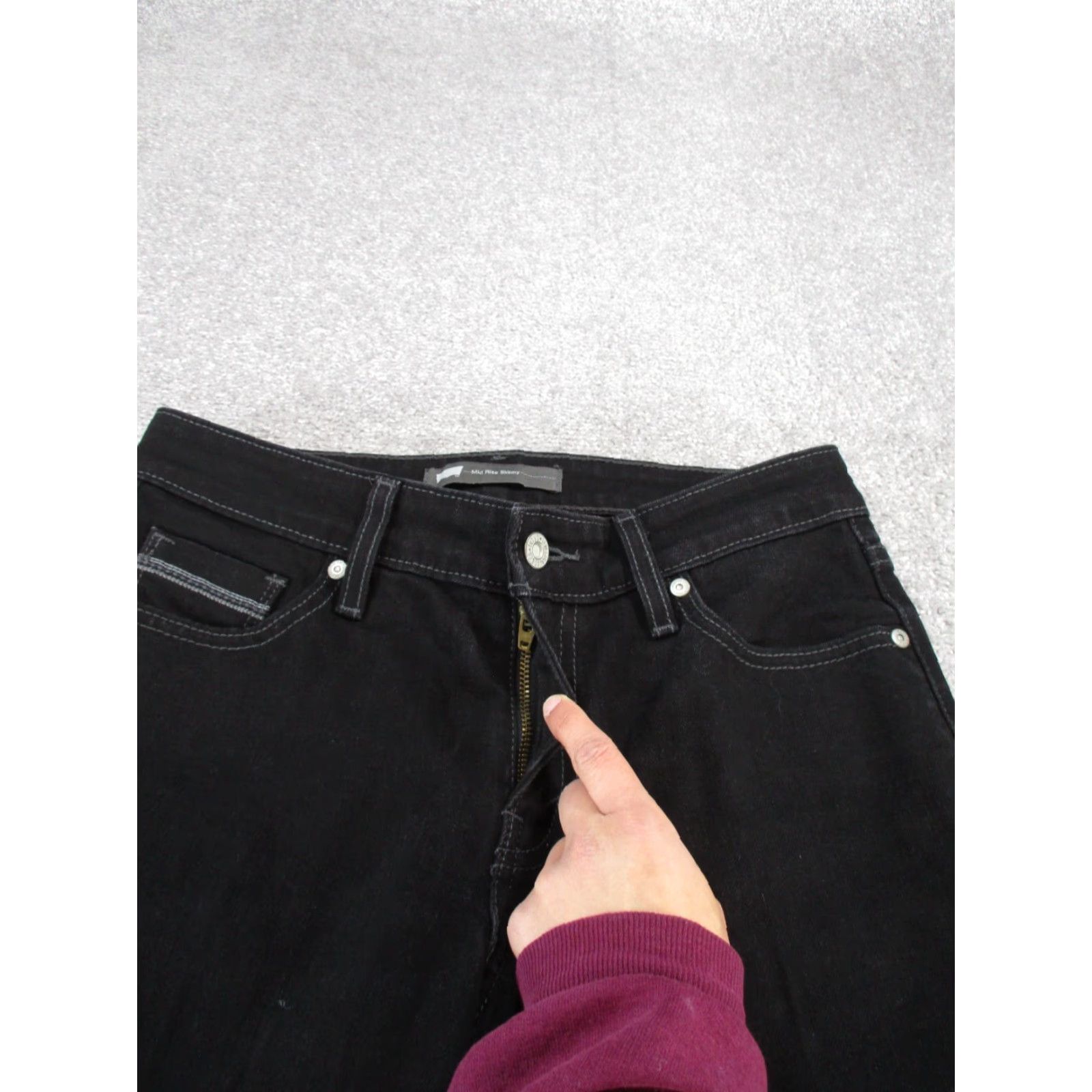 Levi's LEVI'S Jeans Womens 6 Black Denim Mid Rise Skinny Charcoal Wash Size 28" / US 6 / IT 42 - 3 Thumbnail