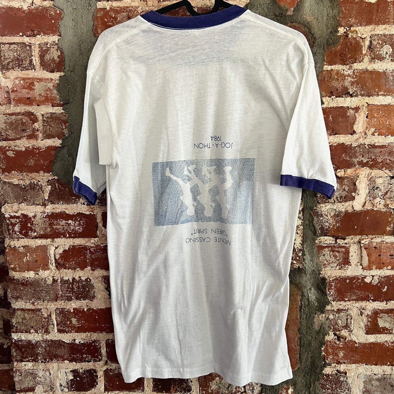 Vintage VTG Monte Cassino Jog-A-Thon Ringer T-Shirt S 18x27 Size US S / EU 44-46 / 1 - 4 Thumbnail