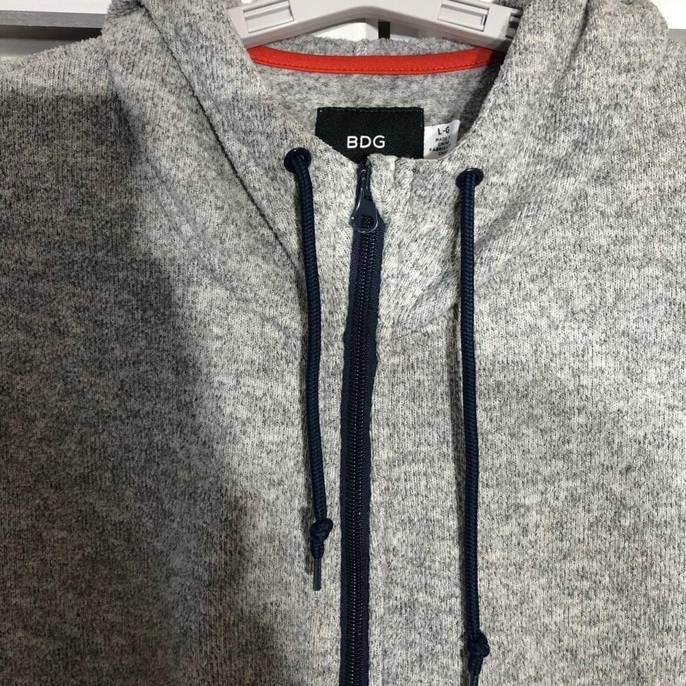Bdg BDG gray blue hooded fleece zippered warm sweatshirt sz L Size US L / EU 52-54 / 3 - 7 Thumbnail