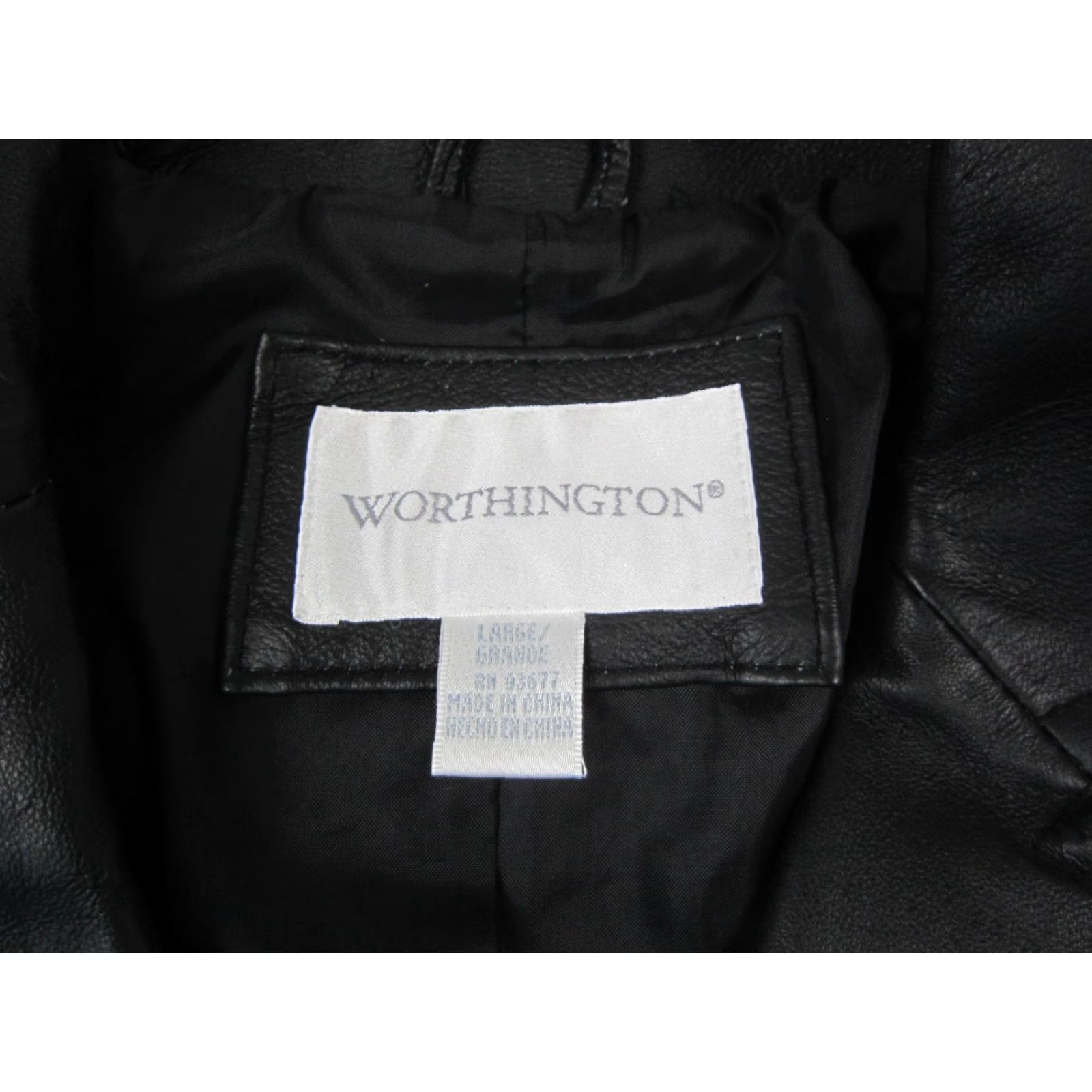 Worthington Vintage Worthington Leather Jacket Womens L Black Bomber 90s Button Up Jacket Size L / US 10 / IT 46 - 3 Thumbnail