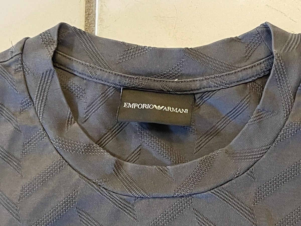 Emporio Armani Emporio Armani Men's Crew Neck Geometric T-Shirt Gray Medium Size US M / EU 48-50 / 2 - 2 Thumbnail