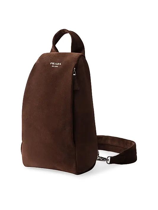 Prada o1bcso1str1025 Size: OS / Suede Backpack in Brown Size ONE SIZE - 1 Thumbnail