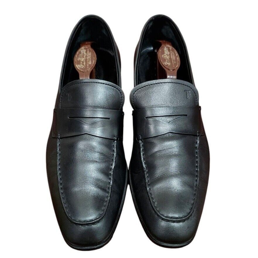 Tod's Tod's Black Leather Slip On Penny Loafers Dress Shoes Size US 10 / EU 43 - 3 Thumbnail