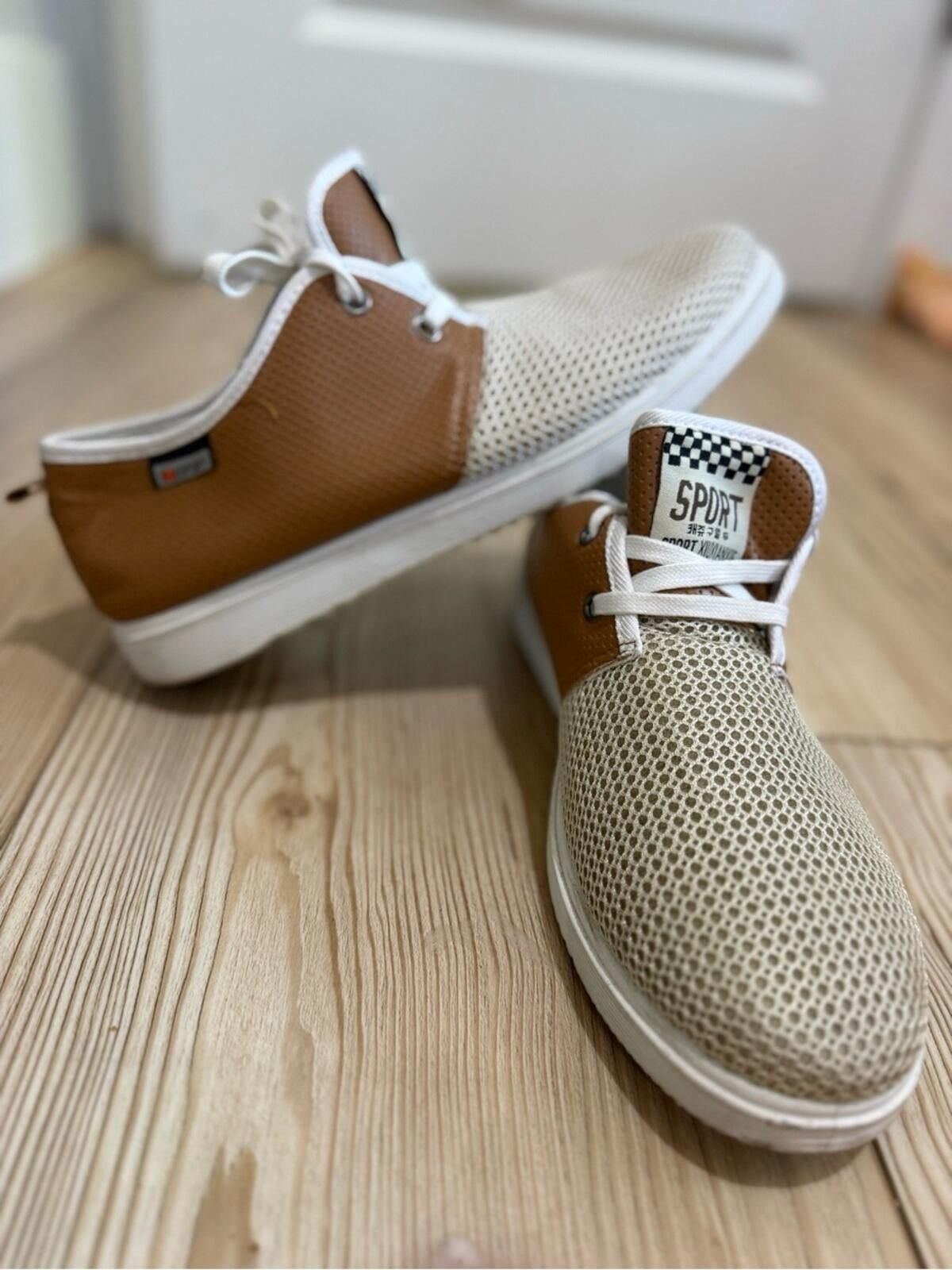 Sports Specialties Sporto Men's Tan & Beige Mesh Boat Shoes Size US 9.5 / EU 42-43 - 2 Thumbnail