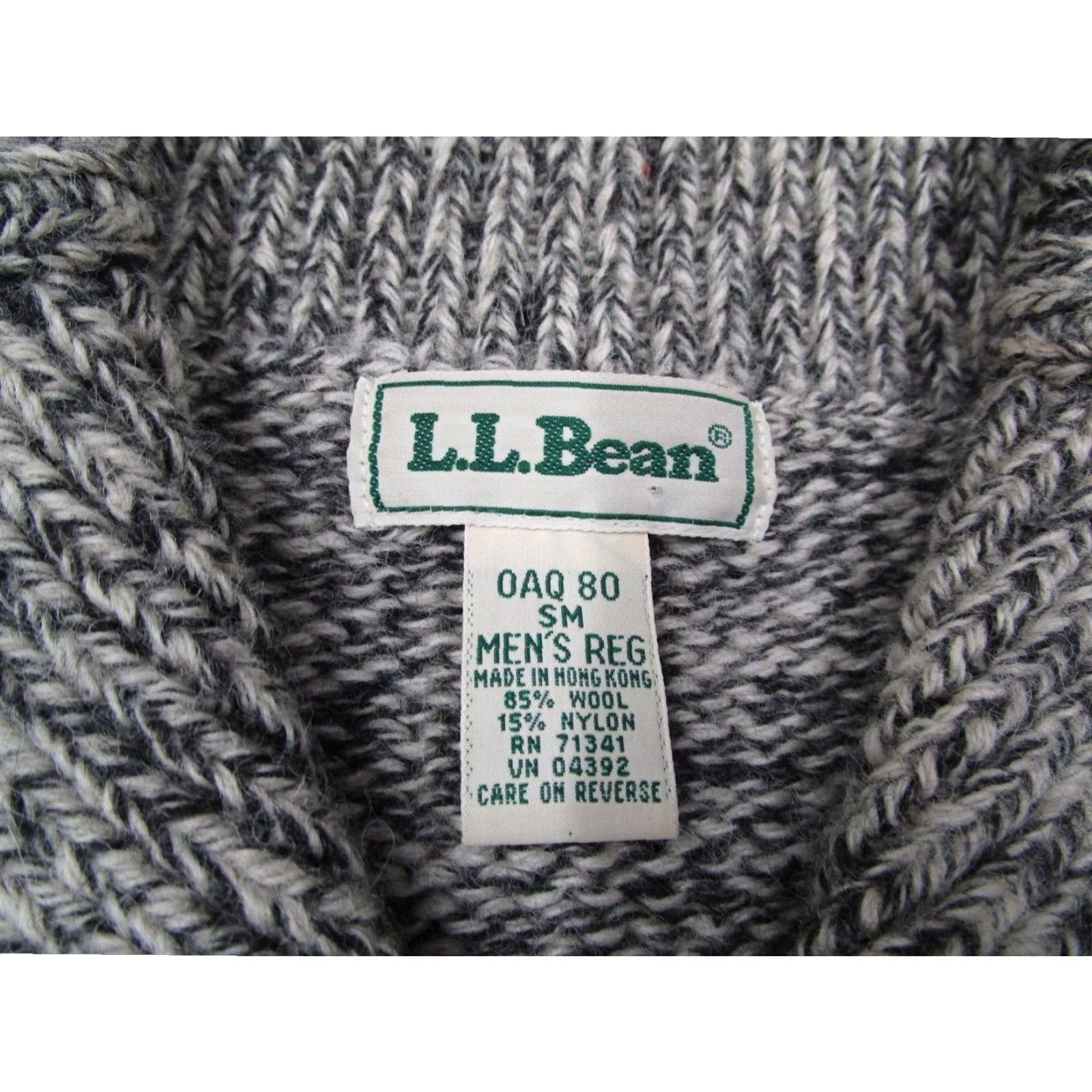 Vintage VINTAGE L.L. Bean Sweater Men Small Gray Wool Blend Chunky Knit Shawl Neck Pullover Size US S / EU 44-46 / 1 - 2 Thumbnail