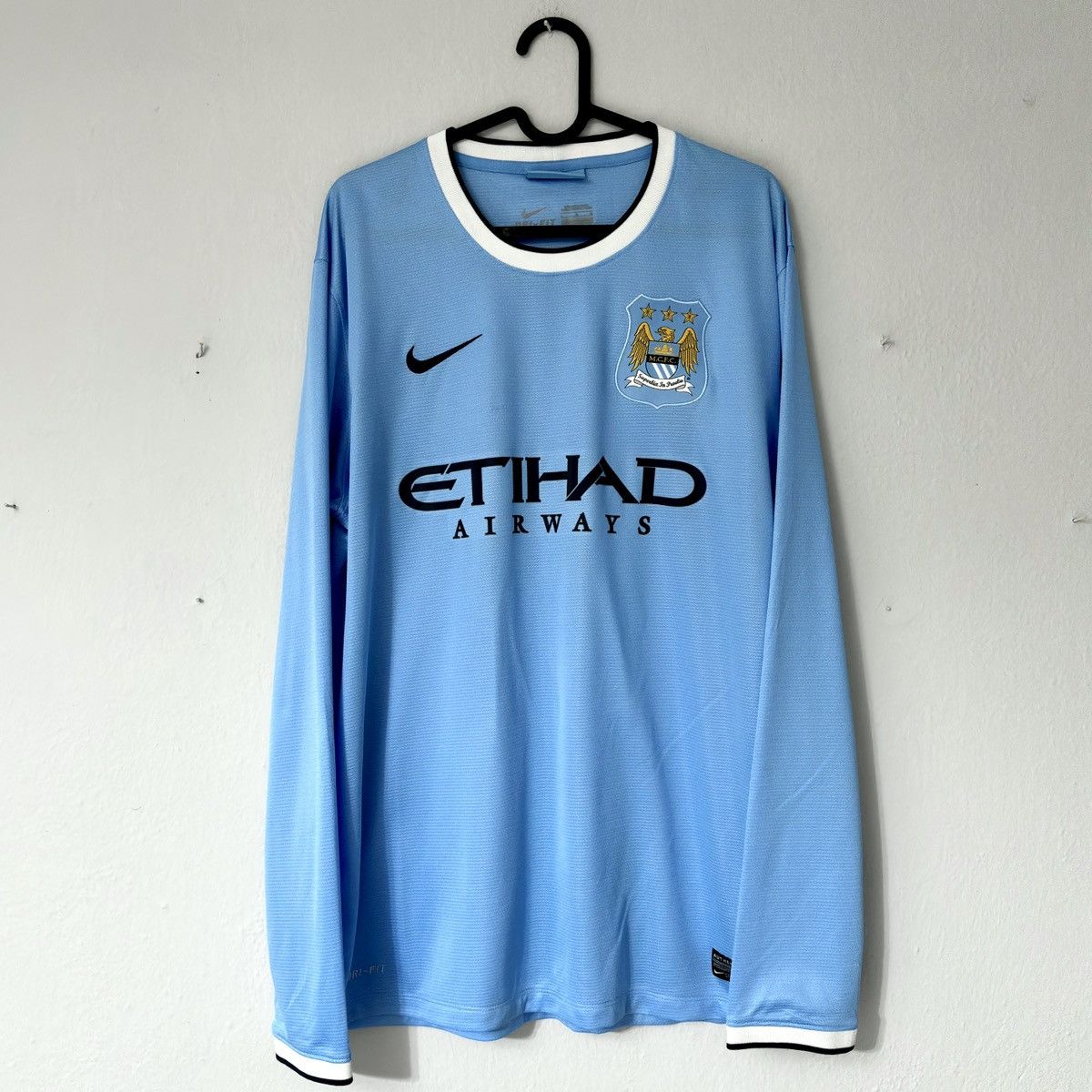 Nike 2013 2014 Manchester City Nike Home Kit Long Soccer Jersey Size US L / EU 52-54 / 3 - 2 Thumbnail