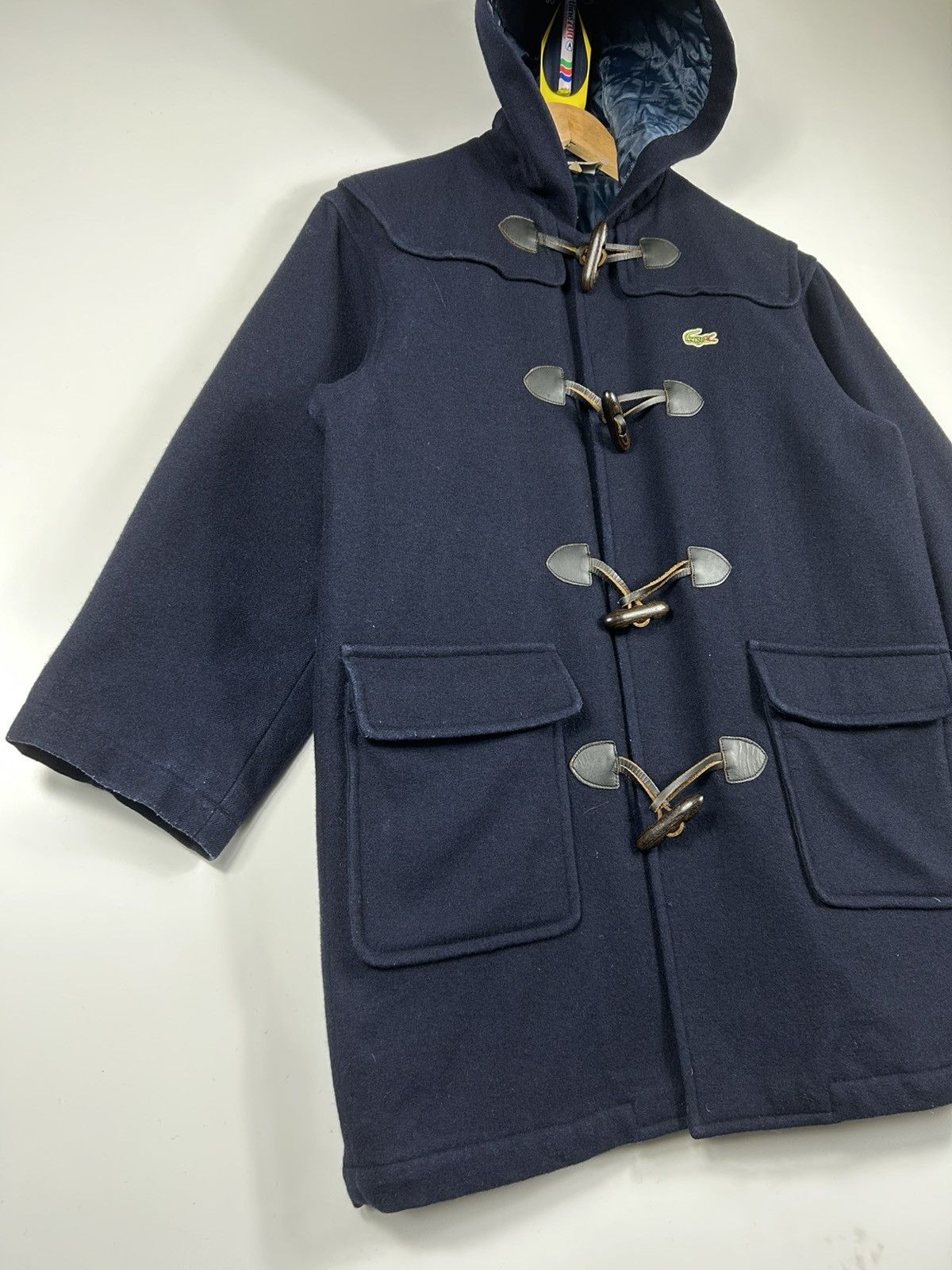 Lacoste × Vintage ⚡️Vintage Lacoste Hooded Wool Duffle Coat Jacket Size US S / EU 44-46 / 1 - 2 Thumbnail