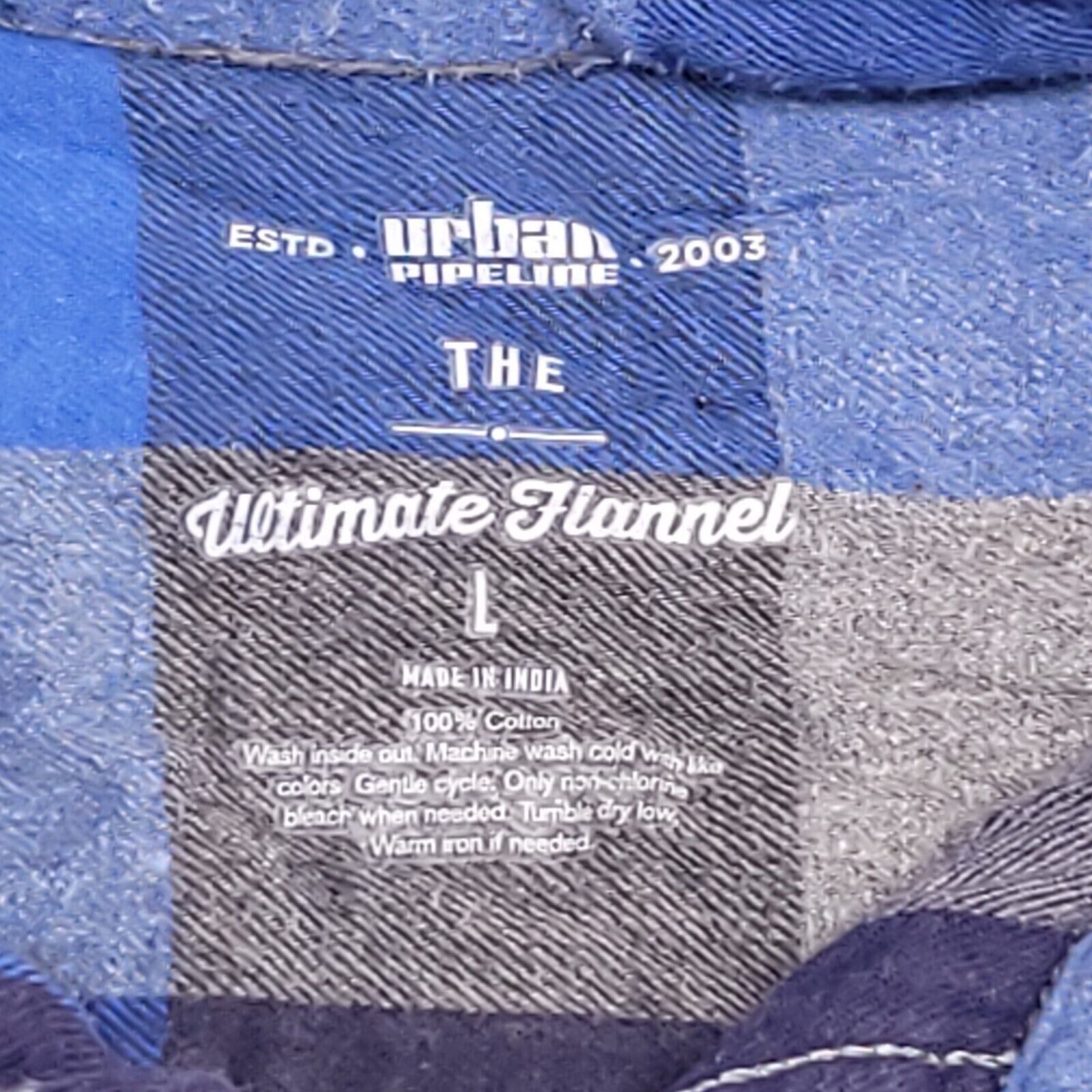 Urban Pipeline Urban Pipeline Gigham Flannel Shirt Mens Size L Blue Gray Size US L / EU 52-54 / 3 - 3 Thumbnail