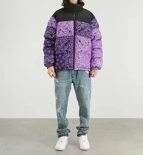 Japanese Brand Paisley Bandana Purple Padded Jacket Size US L / EU 52-54 / 3 - 3 Thumbnail