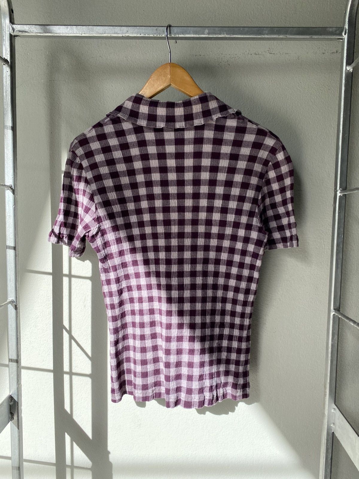 Tsumori Chisato TSUMORI CHISATO Purple Plaid Button-Down Pleated Top Size M / US 6-8 / IT 42-44 - 2 Thumbnail