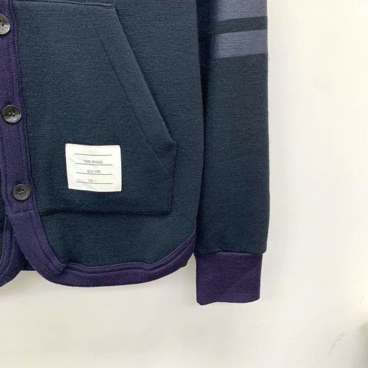 Thom Browne THOM BROWNE Colorblock Four Bar Wool Hooded Jacket Size US S / EU 44-46 / 1 - 4 Thumbnail