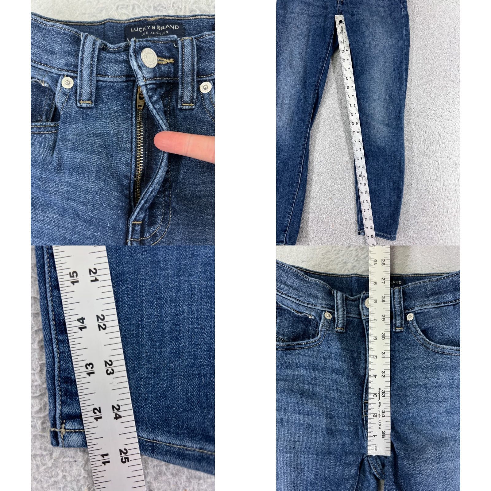 Vintage VINTAGE Black Women's Jeans Skinny Fit Low Rise 20x25 Blue Denim 90s Modern Size 25" / US 0 / IT 36 - 8 Thumbnail