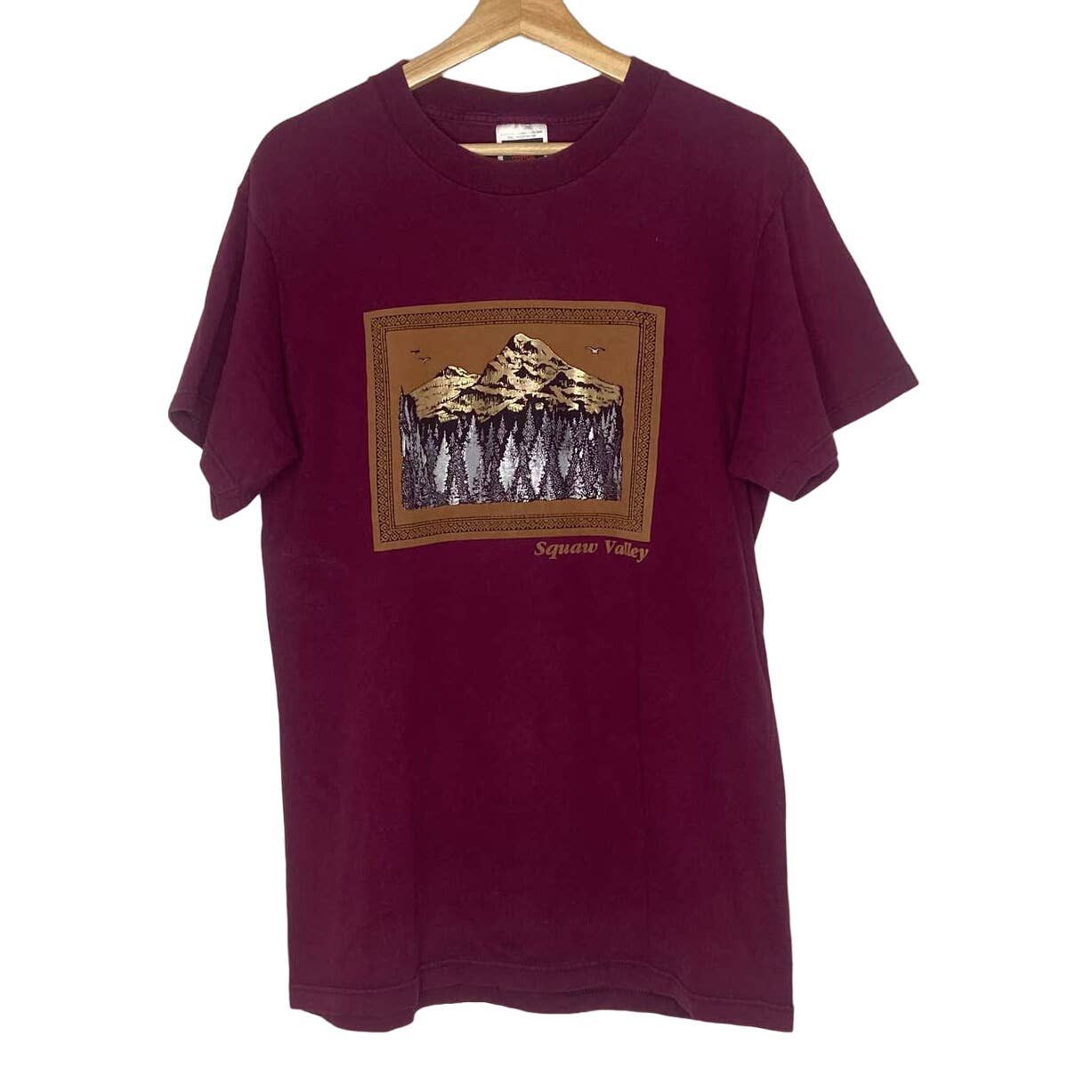 Vintage Squaw Valley Maroon T-Shirt | Grailed