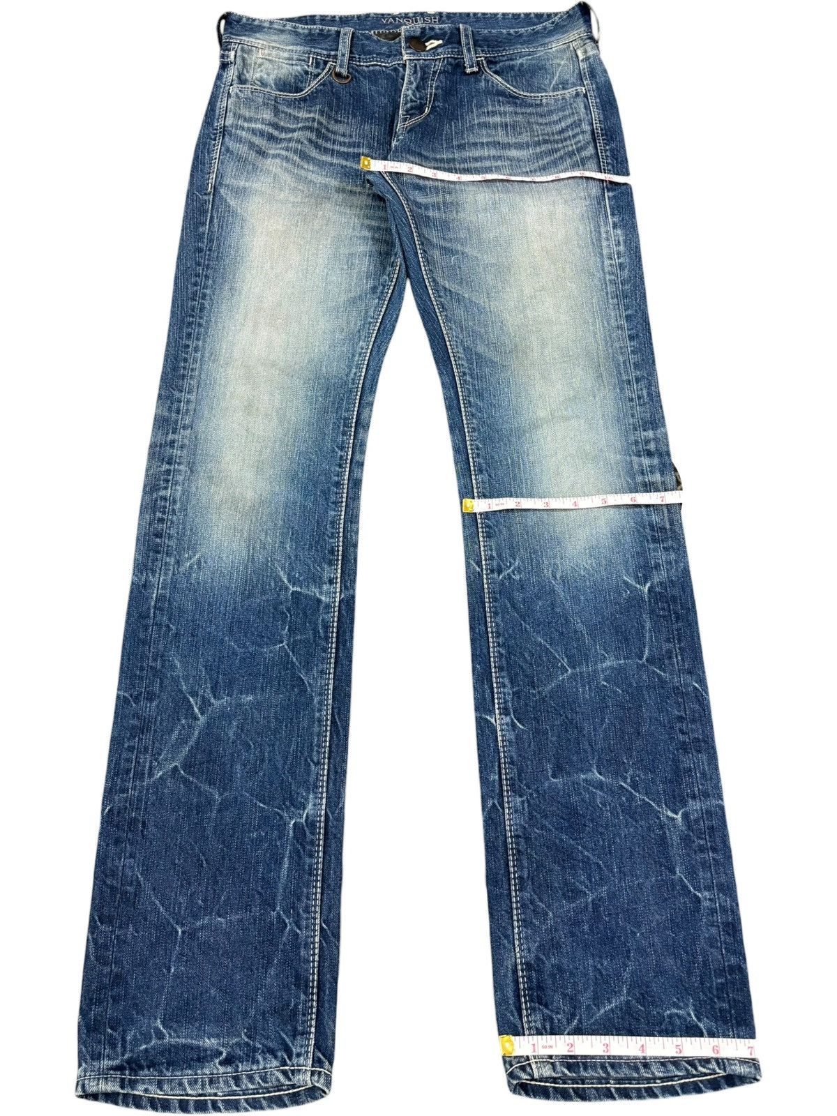 Japanese Brand Vintage Vanquish X Murder Licence Mud Faded Wash Jeans Size US 32 / EU 48 - 11 Thumbnail