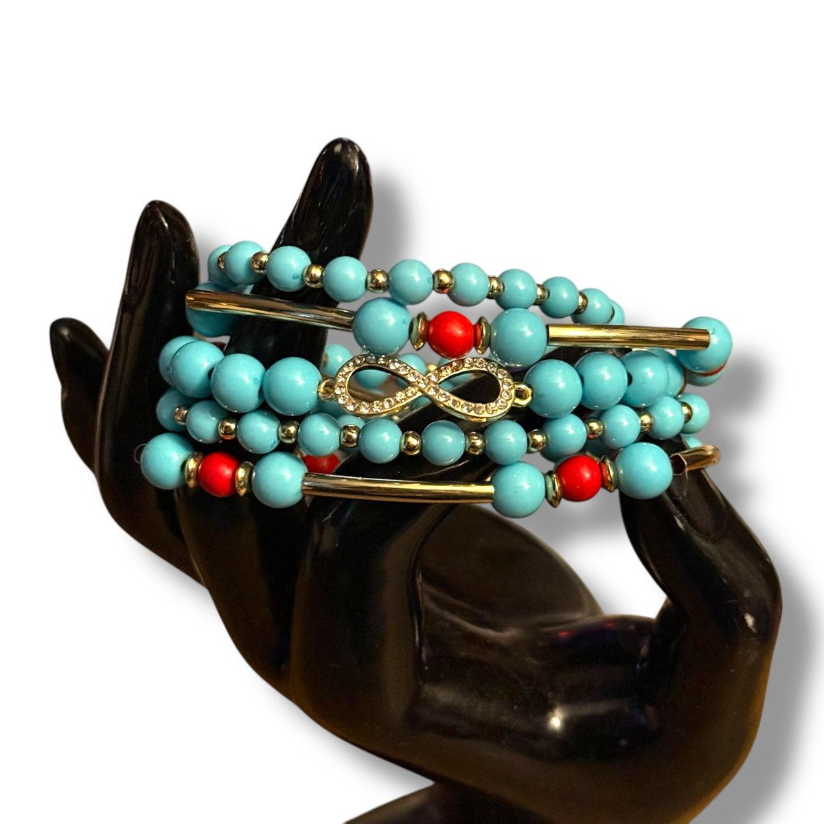 Other Turquoise and red bead pave infinity stretch bracelets Size ONE SIZE - 3 Thumbnail