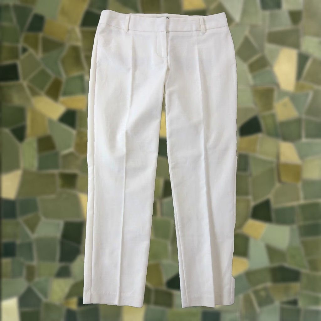 Vintage NWT Dalia Collection White Stretch Very Slim Low Rise City Fit Crop Pant Size 4 Size 27" / US 4 / IT 40 - 1 Thumbnail