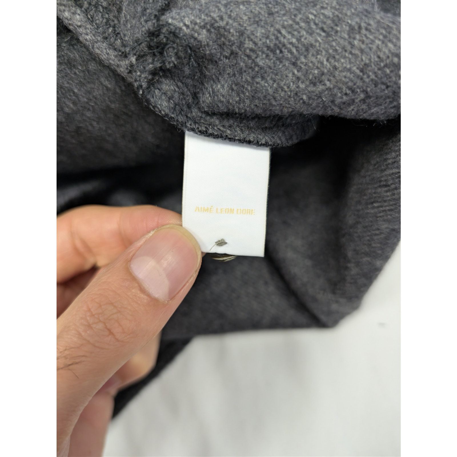 Aime Leon Dore o1rshd1 Cashmere Field Shirt in Graphite Size US XL / EU 56 / 4 - 16 Thumbnail