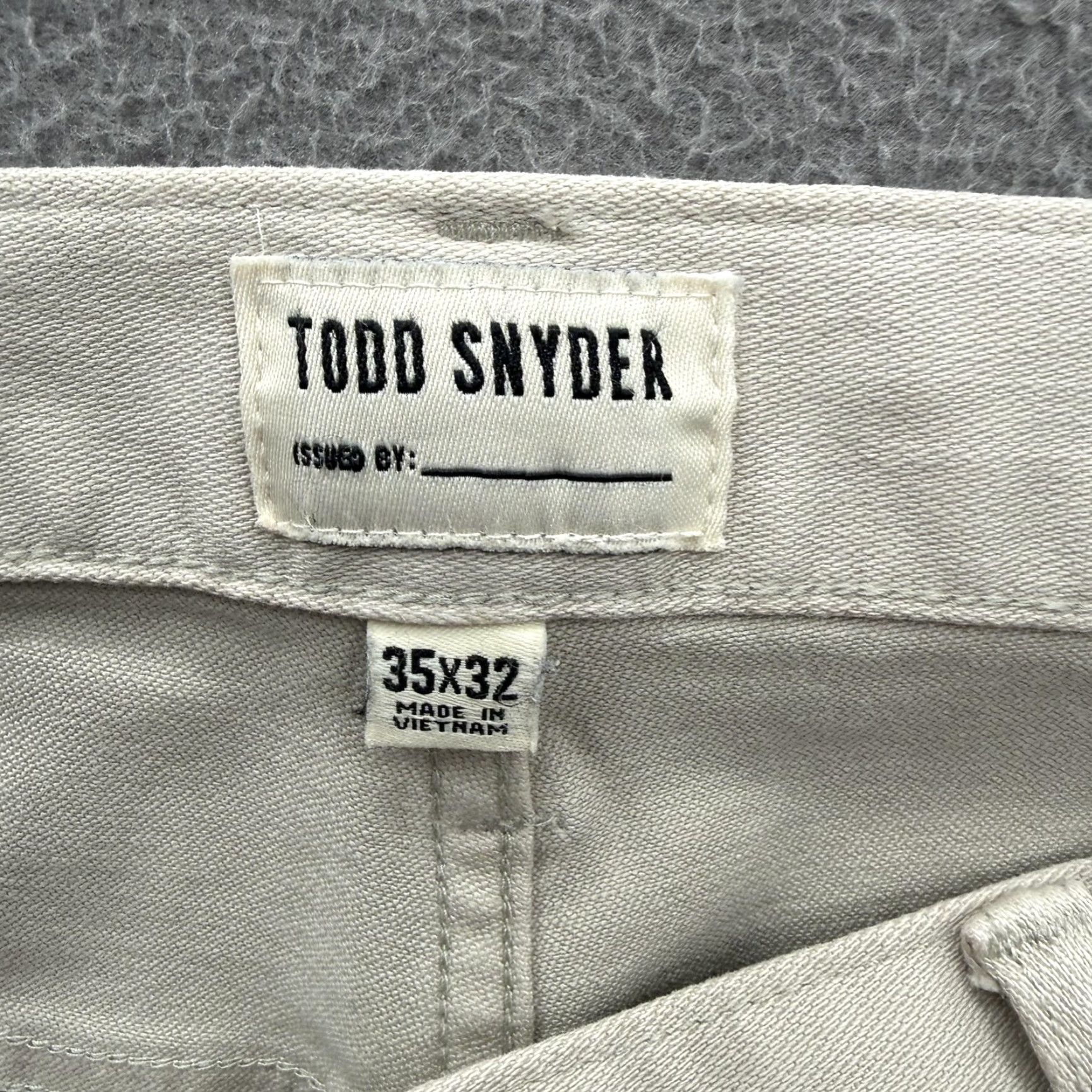 Todd Snyder Todd Snyder Pants Mens 35 Beige Stretch 5-Pocket Chino Slim Fit Denim Tapered Front Zip 28in Inseam Casual Business Mens Size US 35 - 3 Thumbnail