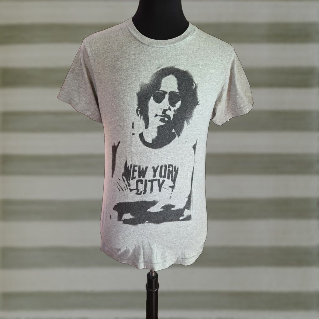 Olive Live Nation John Lennon T Shirt Mens M Gray City Rock Crew Neck Short Sleeve Cotton Polyester Shirt Size US M / EU 48-50 / 2 - 1 Thumbnail