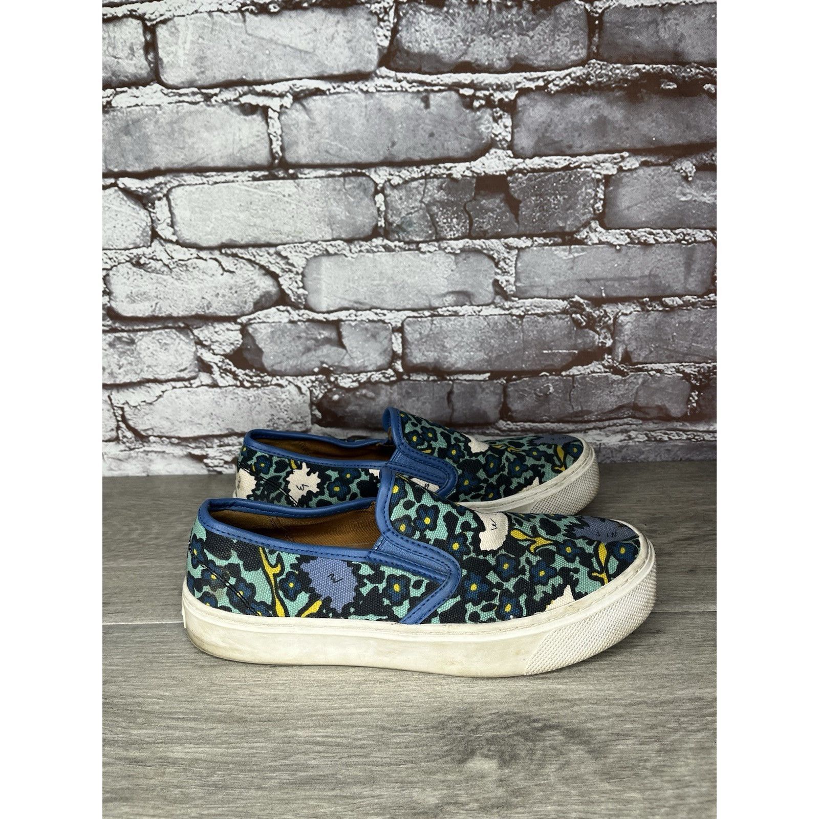Coach Coach Cameron A01986 Aqua Blue Floral Fabric SlipOn Sneakers Size US 8 / IT 38 - 1 Thumbnail