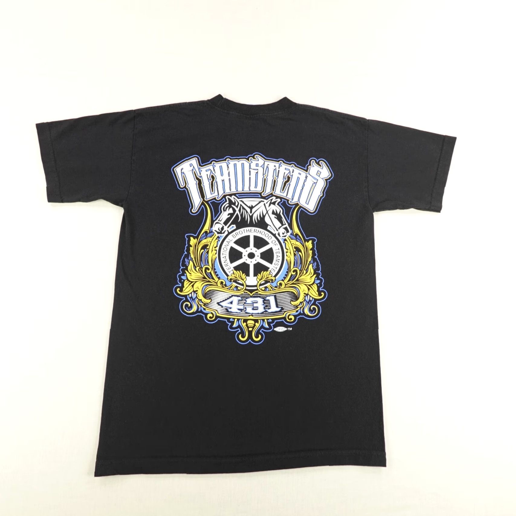 Vintage VINTAGE Bayside Teamsters T-Shirt Men Medium Black Logo Graphic 80s Union Workwear Size US M / EU 48-50 / 2 - 4 Thumbnail