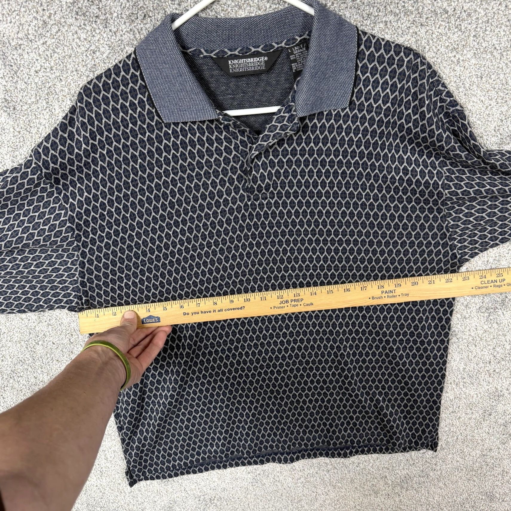 Vintage Vtg 90s Knightsbridge Polo Shirt Mens L Blue Gray Geometric Size US L / EU 52-54 / 3 - 4 Thumbnail