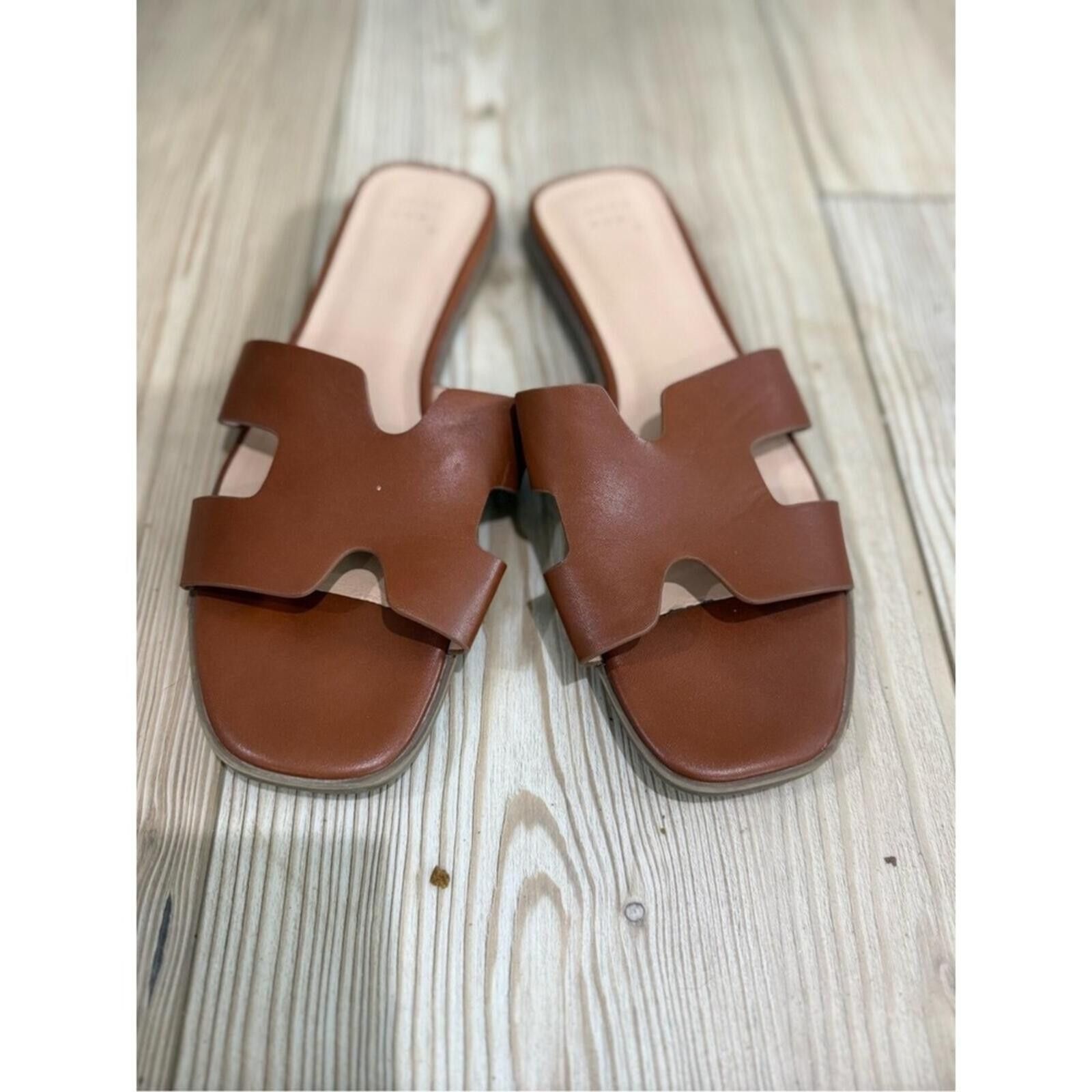 Other a new day Brown Slide Sandals with Cutout Strap Size US 9 / IT 39 - 1 Thumbnail