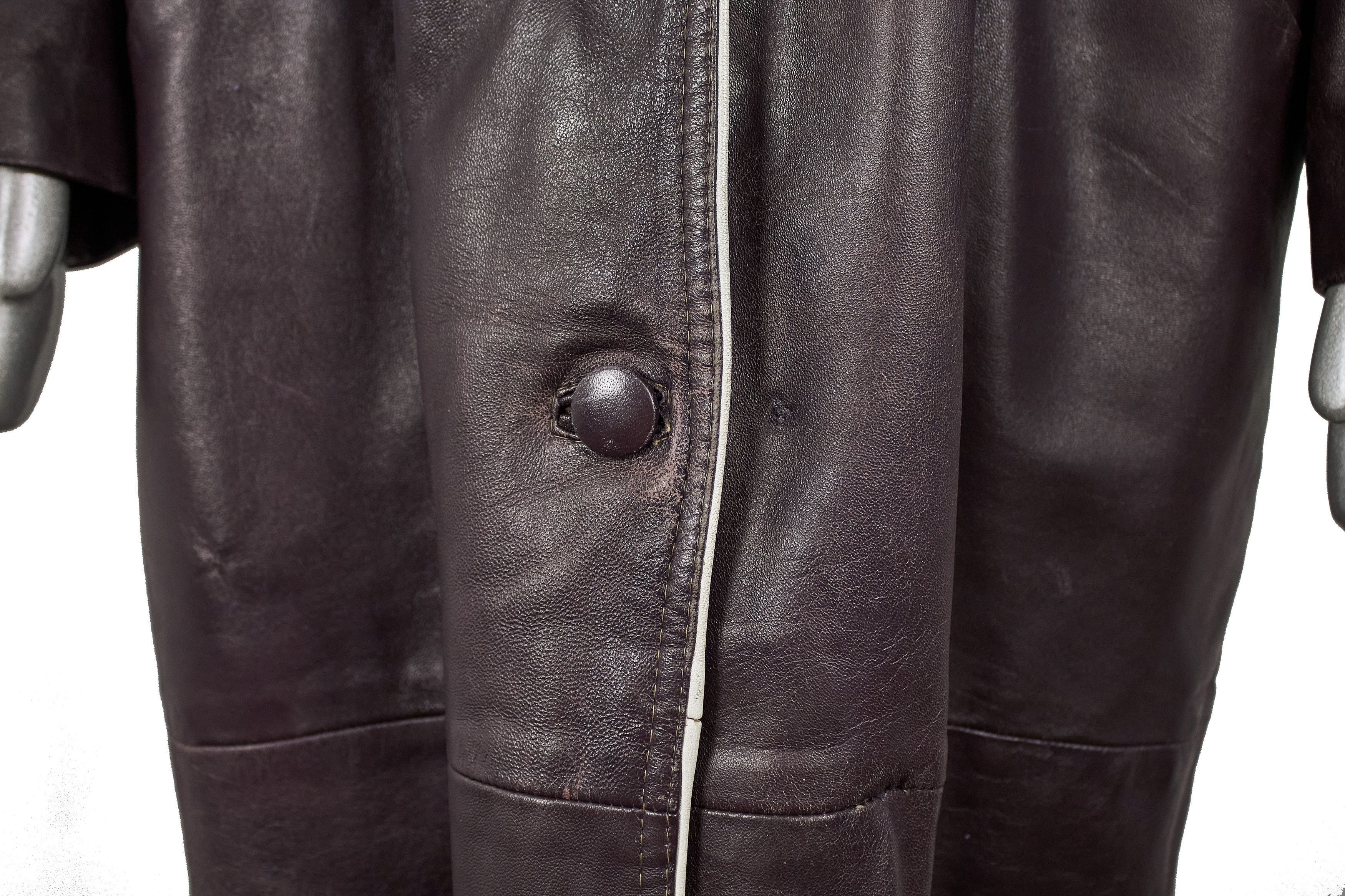 Valentino Rare vintage Valentino women's leather coat, raincoat cloak Size XL / US 12-14 / IT 48-50 - 13 Thumbnail