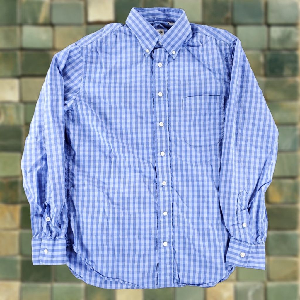 Vintage Gitman Bros. Button Down Shirt Blue White Check Long Sleeve Mens L Size US L / EU 52-54 / 3 - 1 Thumbnail