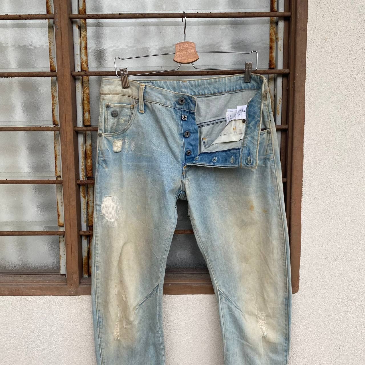 G-Star VTGE GSTAR DISTRESSED JEAN RUSTY WASH ASSYMETRIC LEG SLIMFIT Size US 30 / EU 46 - 12 Thumbnail