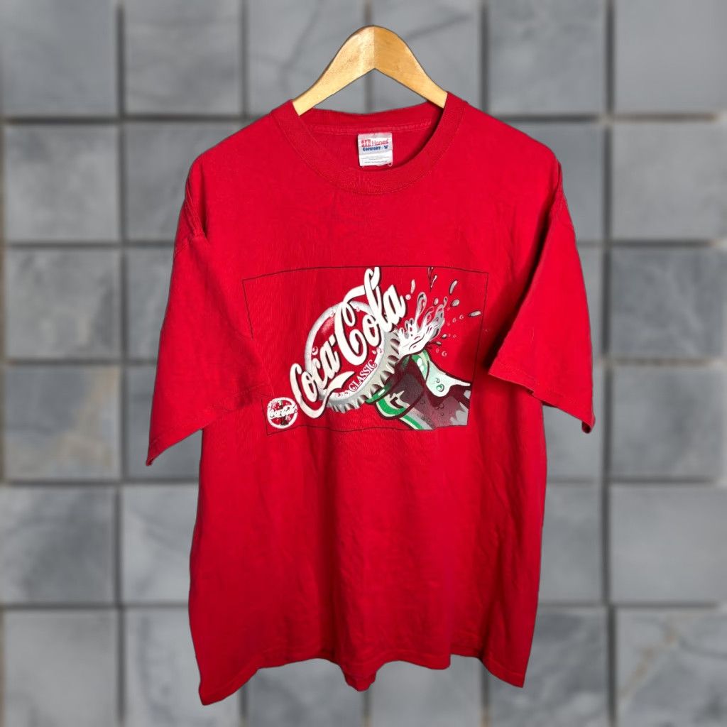 Hanes Vintage Coca Cola T-Shirt Men XL Red Nike? Size US XL / EU 56 / 4 - 1 Thumbnail