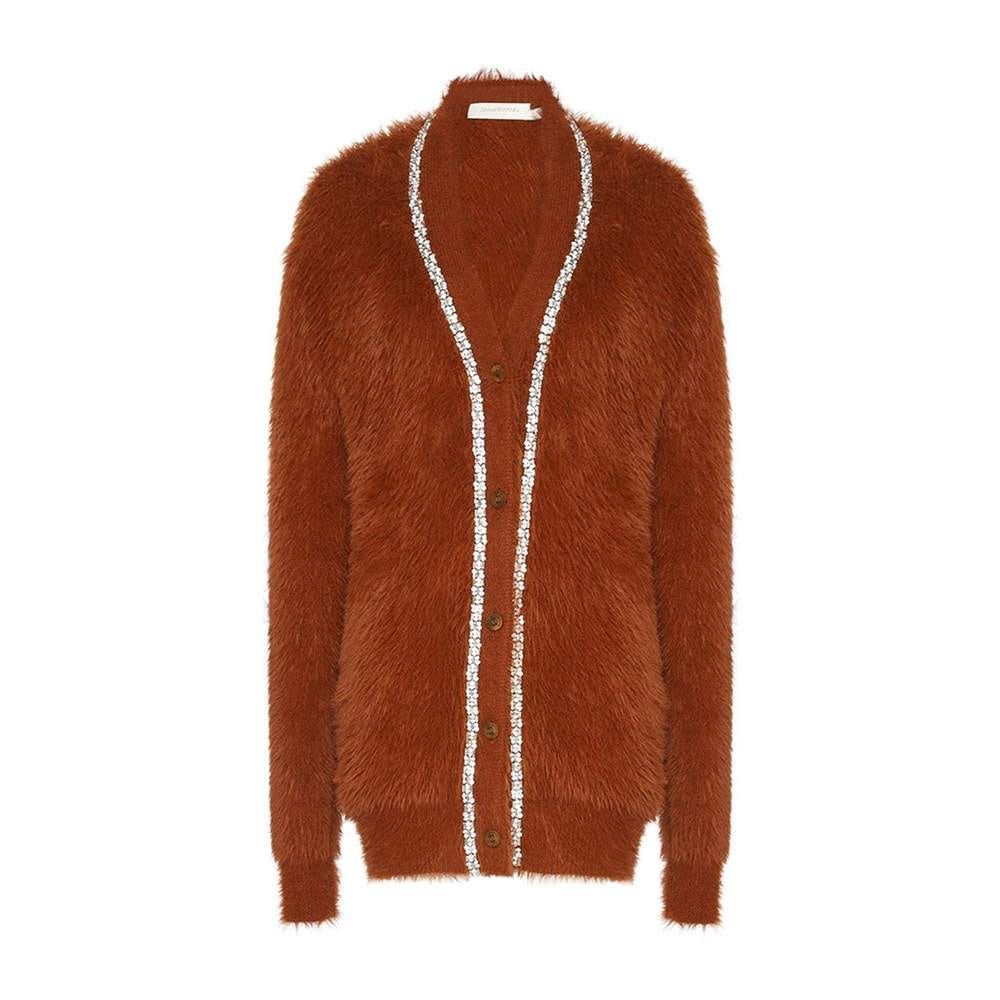 Zimmermann oc11z0725 Illustration Fluffy Cardigan in Brown Size L / US 10 / IT 46 - 1 Thumbnail