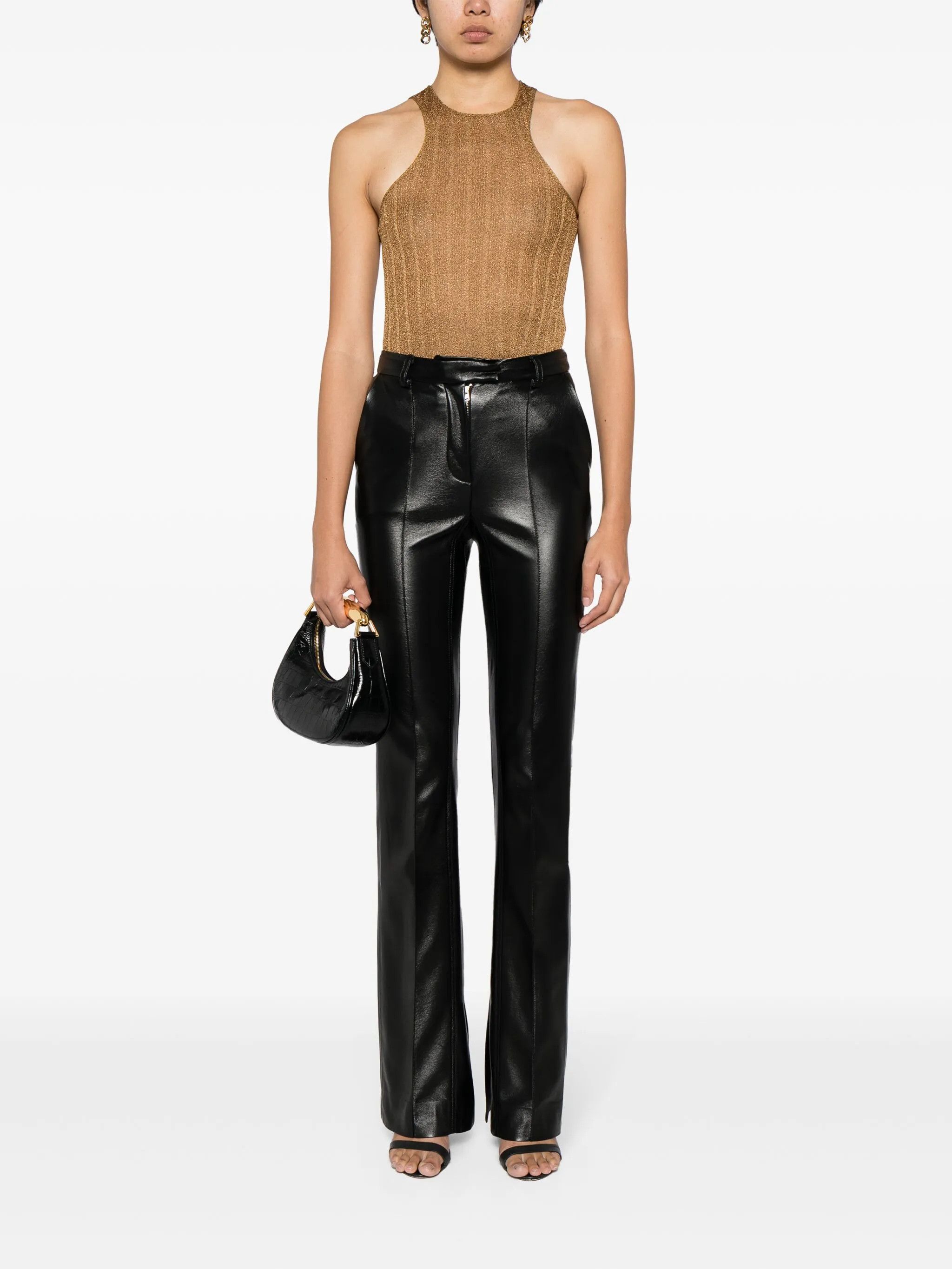 Tom Ford o1w1db10525 TSK308 Metallic Sleeveless Top in Brown Size XXS / US 00 / IT 34 - 2 Thumbnail