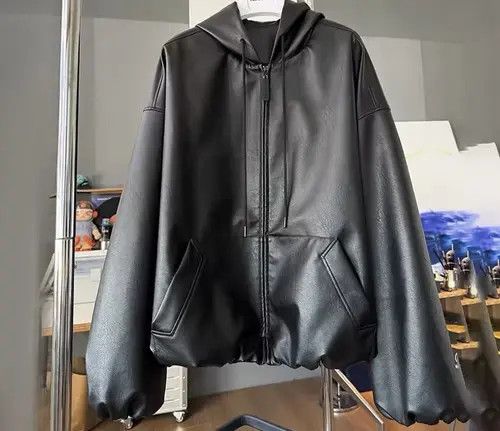 VIBE Avant Garde Loose Zipper PU Leather Oversized Jacket Size US XL / EU 56 / 4 - 6 Thumbnail