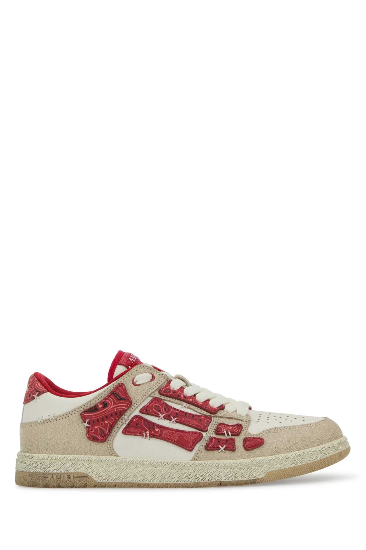 Amiri Tow-Tone Leather Bandana Skel Sneakers | Grailed