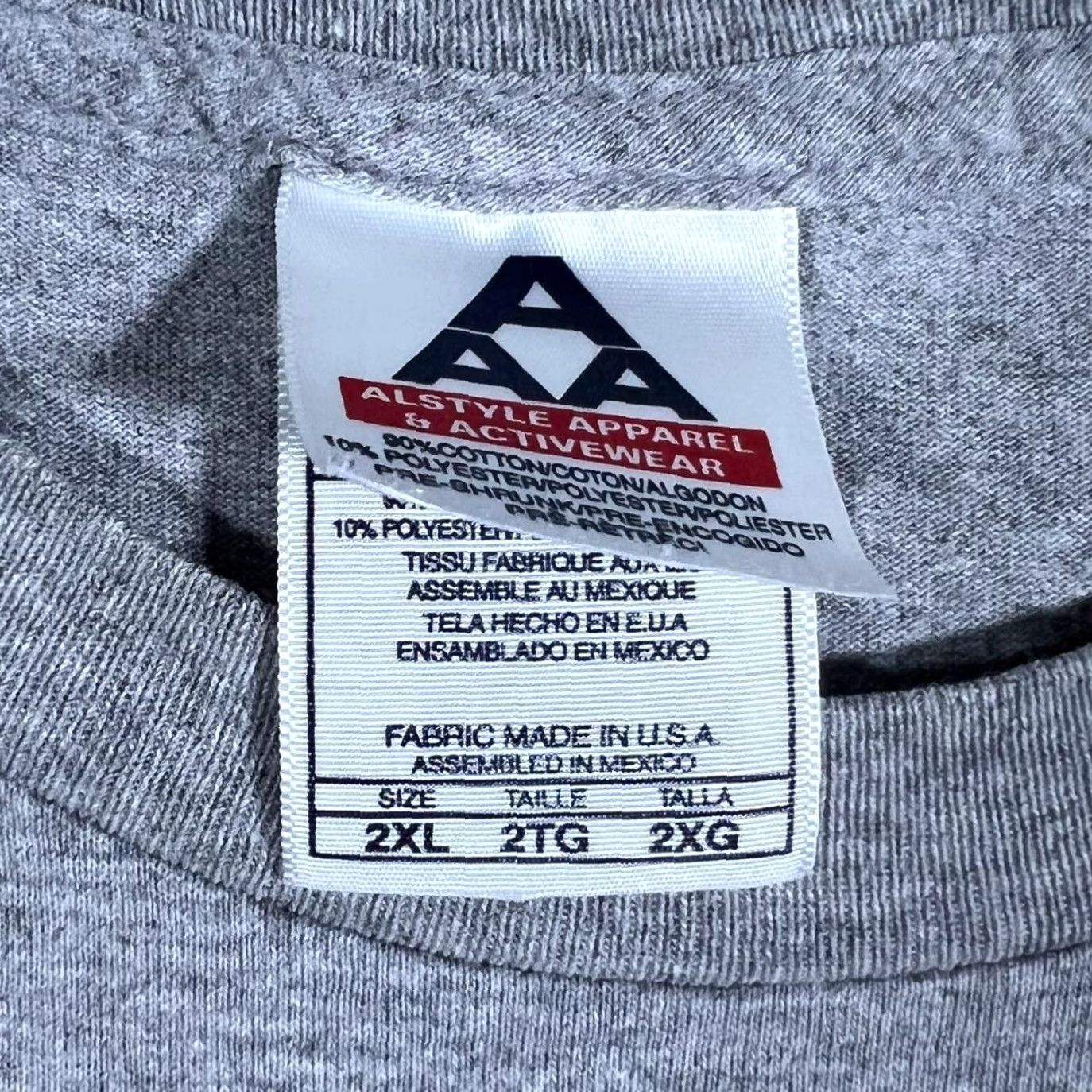 Vintage VINTAGE Alstyle "Las Vegas" Embroidered Spellout Souvenir Grey T-Shirt XXL Mens Size US XXL / EU 58 / 5 - 3 Thumbnail