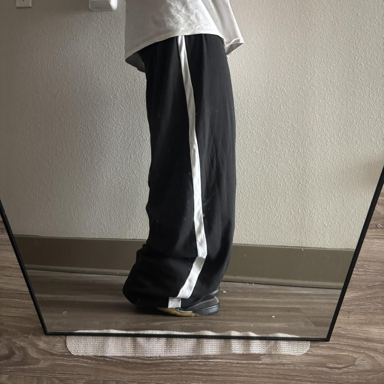 Vintage Crazy Vintage Y2K/2000s Baggy Black White Striped Sweatpants! Fits L Size US 36 / EU 52 - 1 Thumbnail