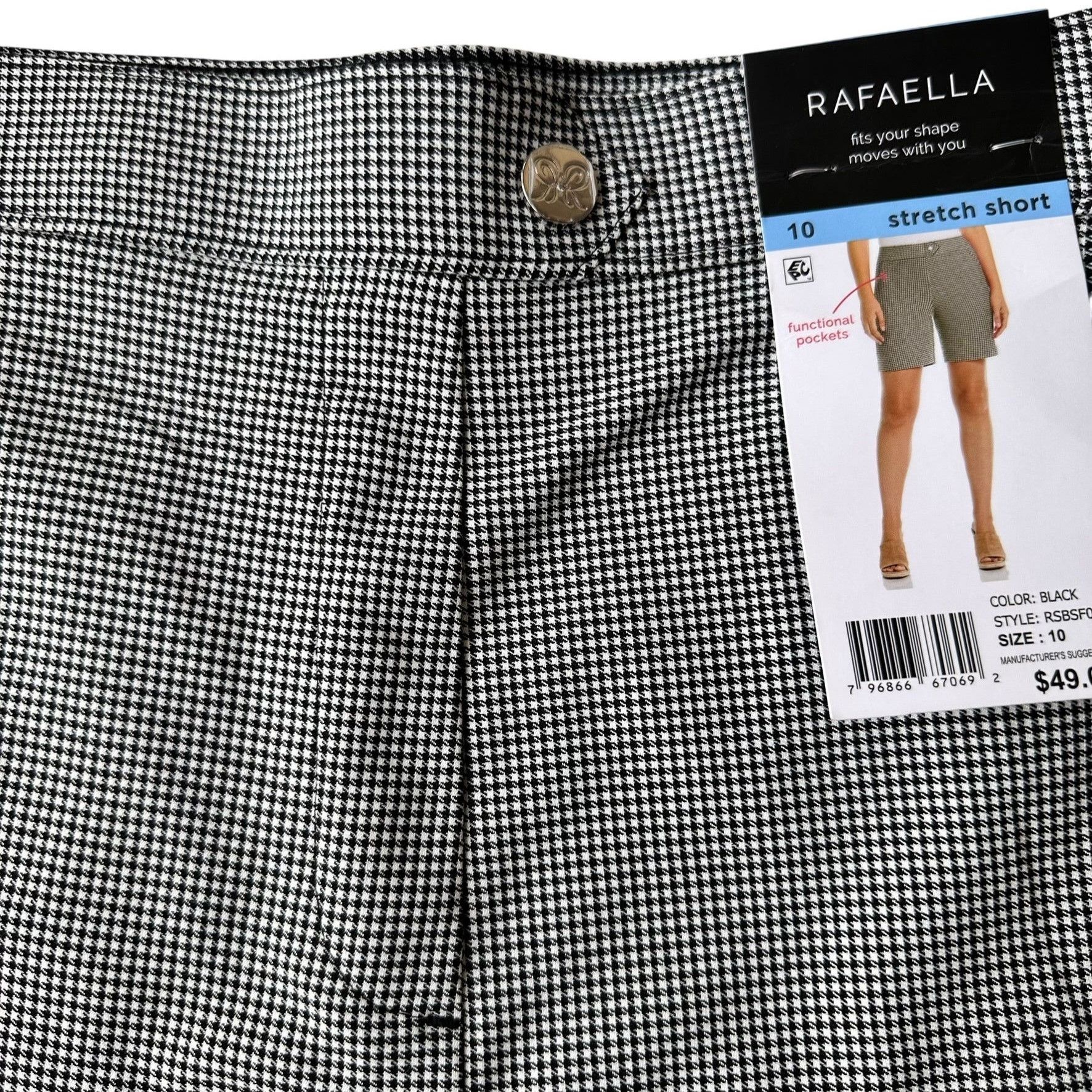 Other NWT Rafaella Houndstooth Shorts Size 10 Stretch High Waist B Size 32" / US 10 / IT 46 - 9 Thumbnail