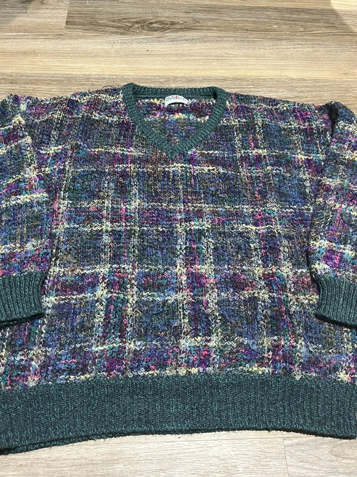 Vintage Retro green and purple knit Size US L / EU 52-54 / 3 - 2 Thumbnail
