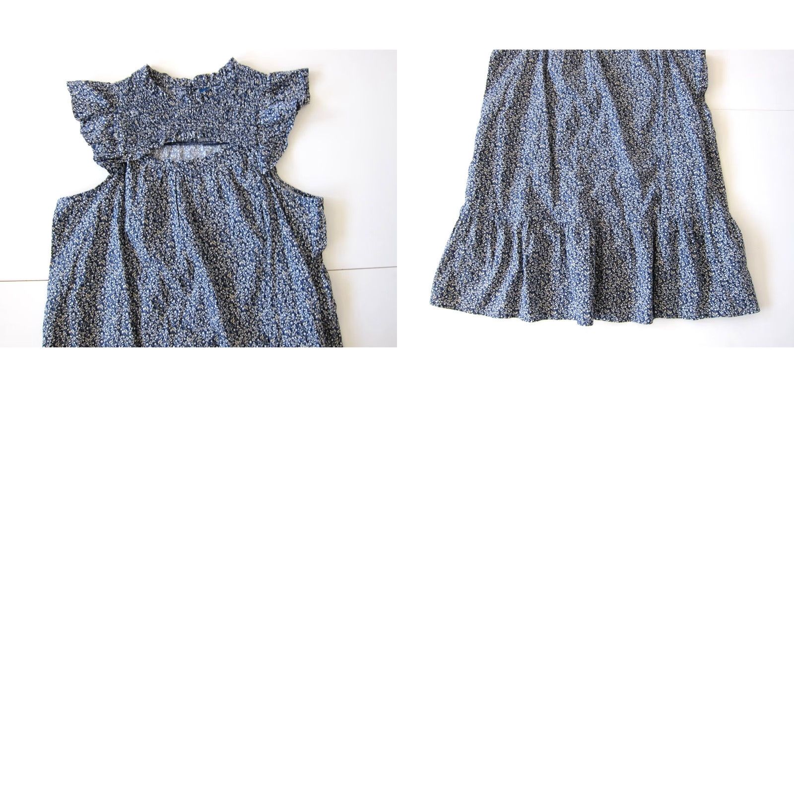 Old Navy Old Navy Cotton Blue White Floral High Neck Cap Sleeve Tunic Sun Dress XL Size XL / US 12-14 / IT 48-50 - 8 Thumbnail