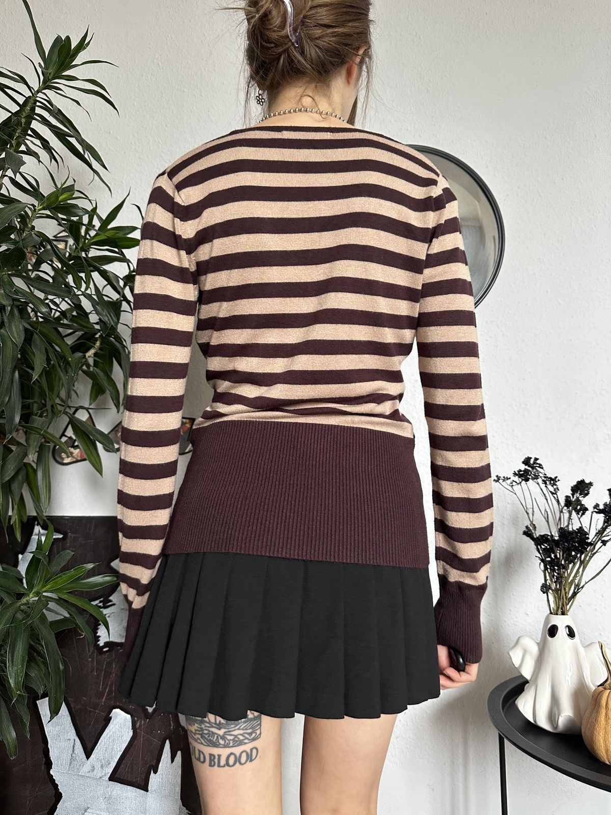 Japanese Brand × Seditionaries Striped Waist Stitch Wrapped Office Siren Pullover Sweater Size S / US 4 / IT 40 - 4 Thumbnail