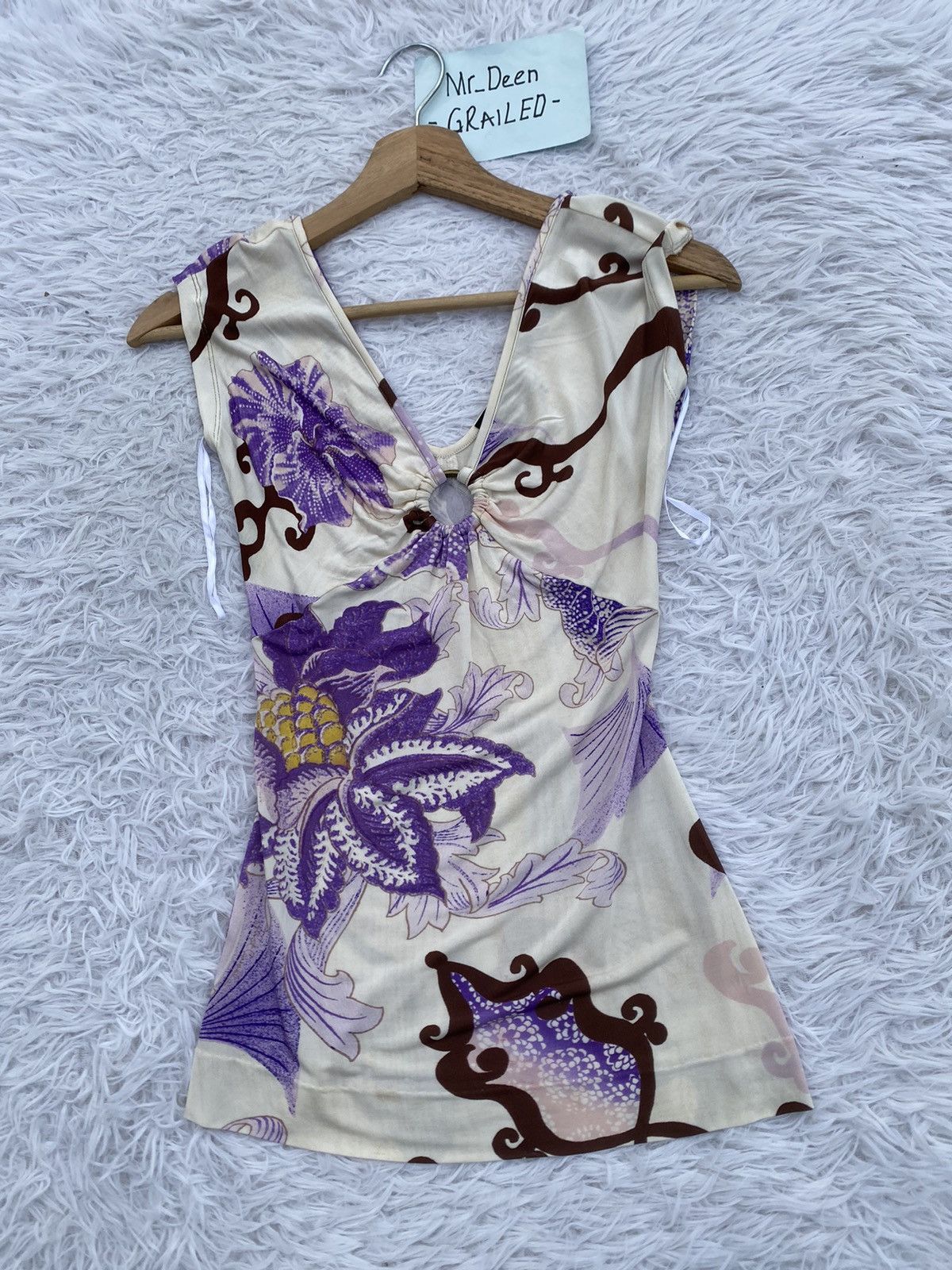 Just Cavalli Rare Just Cavalli Floral Sleeveless Top Size XS / US 0-2 / IT 36-38 - 3 Thumbnail
