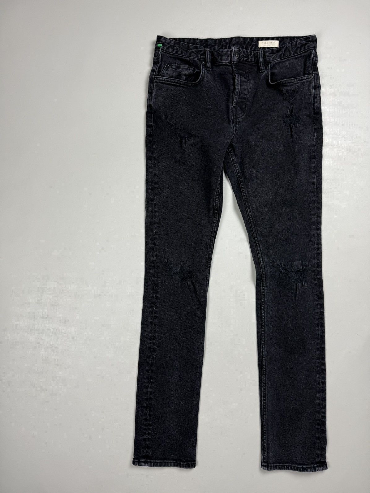 Allsaints × Japanese Brand Allsaints Cigarette Damaged Distressed Denim Skinny Jeans Size US 30 / EU 46 - 2 Thumbnail