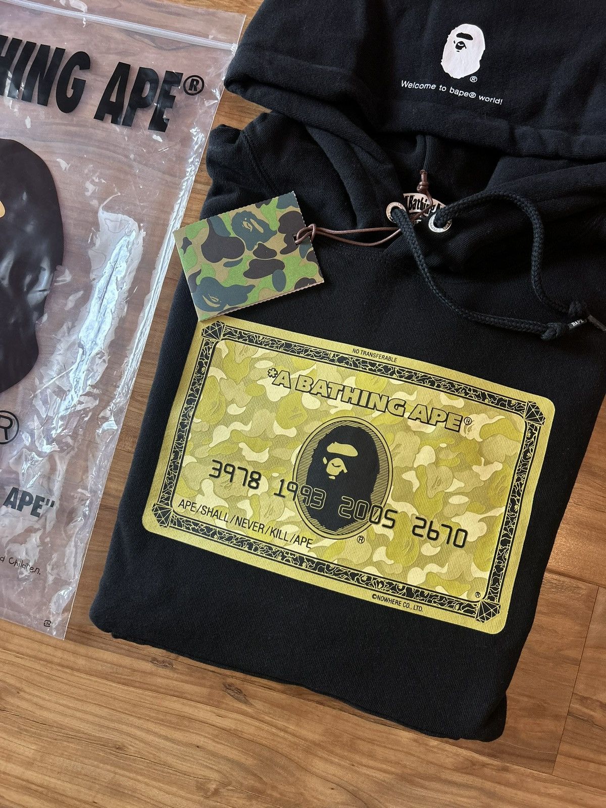 Bape NEW Bape Card Logo Pullover Hoodie Size US XL / EU 56 / 4 - 4 Thumbnail