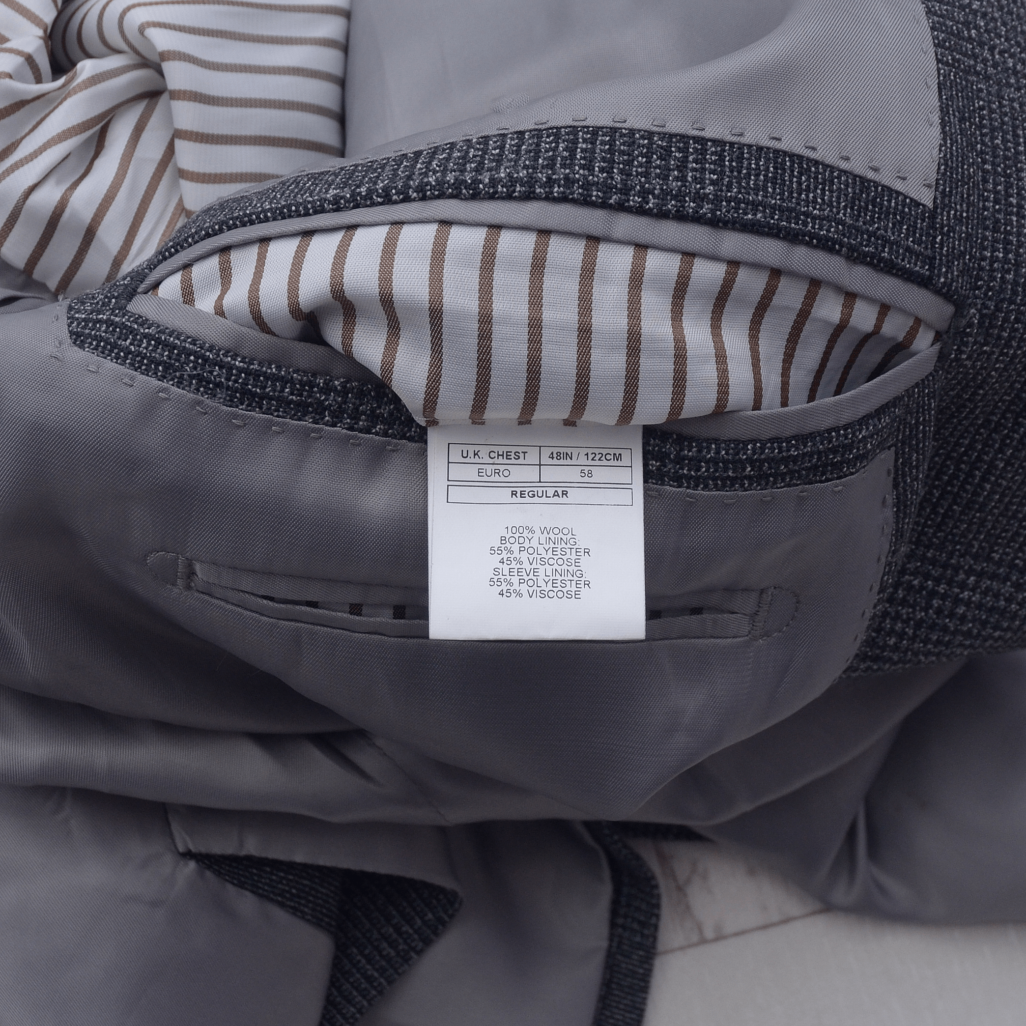 Ermenegildo Zegna Ermenegildo Zegna Tailored Fit Blazer size 58 Gray Check Size 54R - 11 Thumbnail