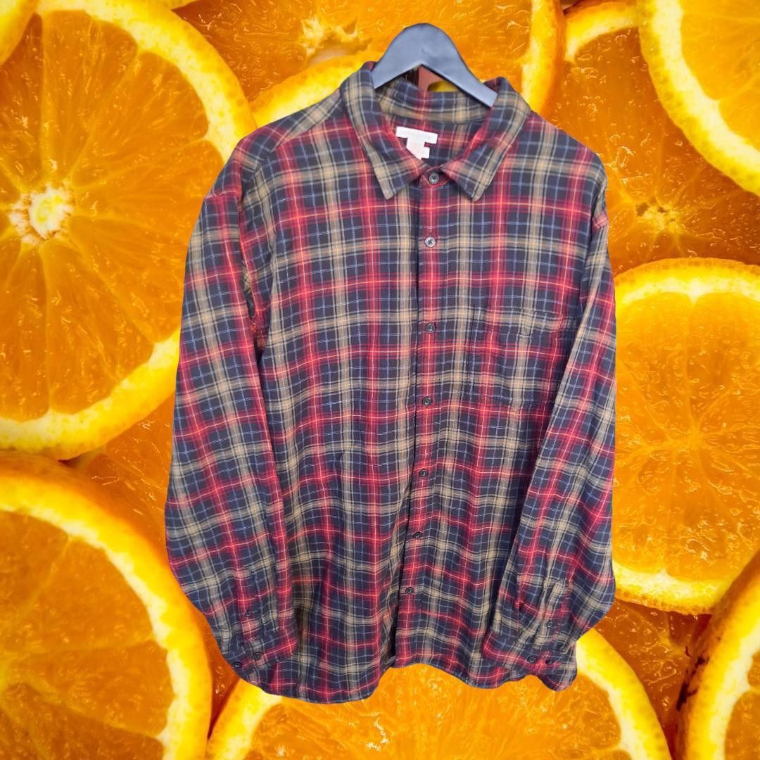 Other Carbon 2 Cobalt Red Yellow Black Flannel 100% Cotton Button Size US XL / EU 56 / 4 - 1 Thumbnail