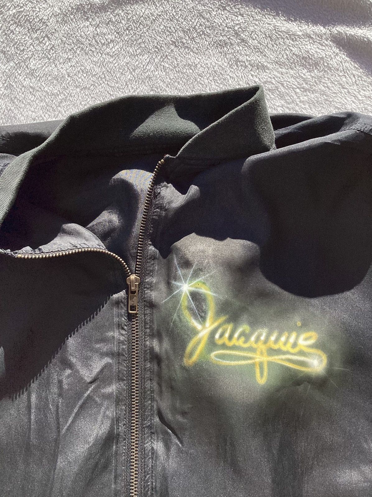 Robert Stock × Vintage Vtg ‘94 custom airbrush zip up nylon motorcycle/riding jackt Size US L / EU 52-54 / 3 - 7 Thumbnail